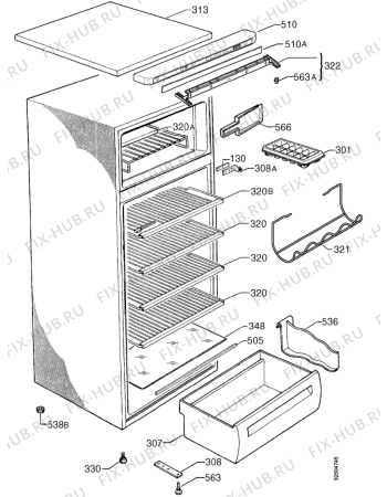 Взрыв-схема холодильника Electrolux ER7823D - Схема узла Housing 001